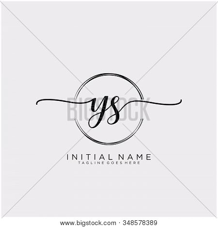 Ys Initial Handwriting Logo With Circle Template Vector.