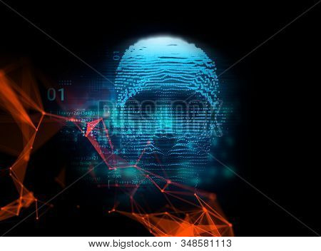 Digital Human Hacker Represent  Danger Of Cyber Criminal,hacker And Ransomeware 3dillustration