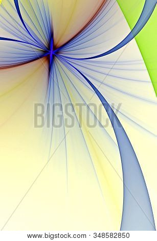 Abstract, Fractal, Computer-generated Image Of Multi-colored Geometric Shapes, Curves And Lines Rese