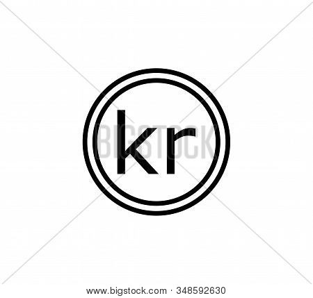 Norwegian Krone Icon. Vector Illustration, Flat Design