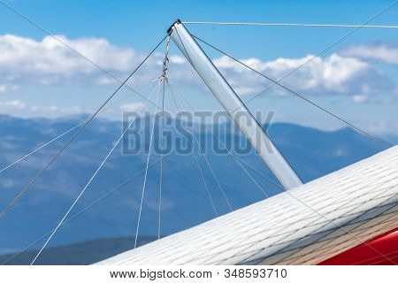 Extreme Close-up View Hang-glider Part. Special Flying Tool For Extreme And Risky Leisure Activities