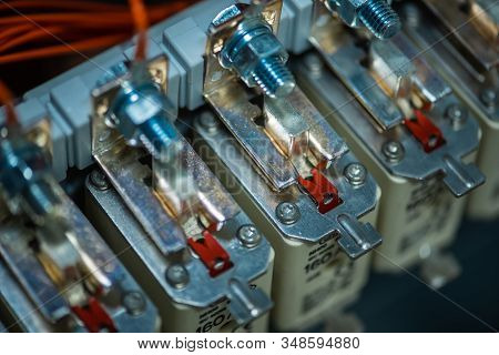 Centred Tag Fuse In Electrical Circuit Installation Close-up