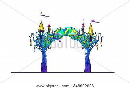 Fragment Of The Facade And Design Of The Entrance To The Park