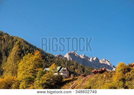 The Carnic Alps In A Colorful Autumn Day