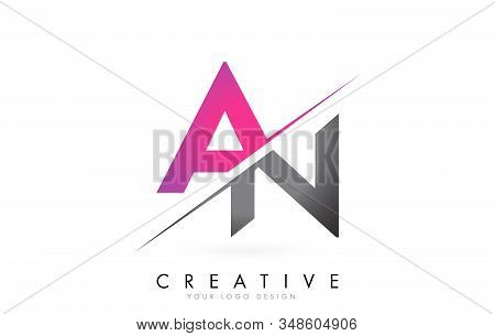 An A N Letter Logo With Color Block Design And Creative Cut. Creative Logo Design.