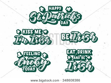 Happy St. Patrick's Day Hand Drawn Lettering Set