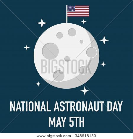 National Astronaut Day May Five Moon Landing Vector