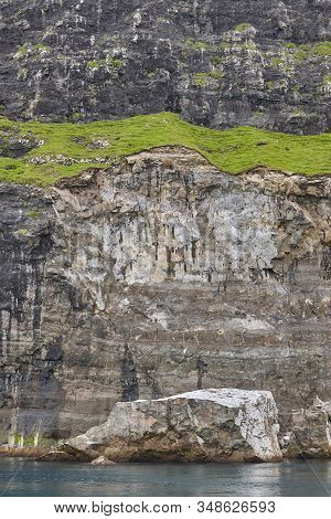 Faroe Islands Cliffs In Vestmanna Area. Streimoy Island