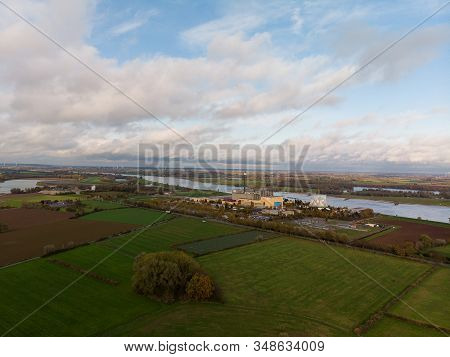 Aerial View Of Wonderland Kalkar On A Cloudy Autumn Day
