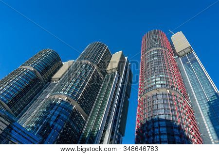 Sydney, Australia - November 24, 2016: Barangaroo International Towers. Modern Sustainable Architect