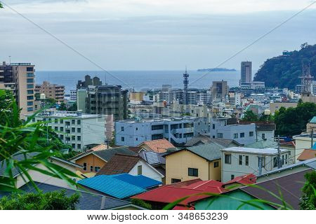 Sunset View Of The City, In Atami, Izu Peninsula, Japan