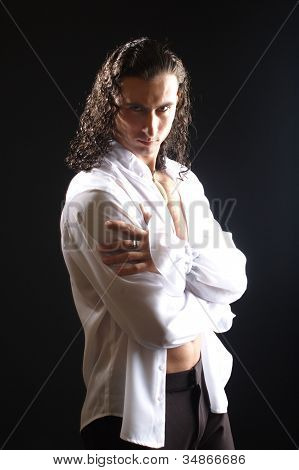 Beautiful man in a mysterious image
