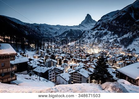 amazing view of Matterhorn peak from Zermatt
