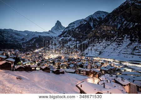 amazing view of Matterhorn peak from Zermatt