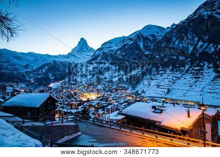 amazing view of Matterhorn peak from Zermatt