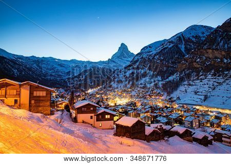 amazing view of Matterhorn peak from Zermatt