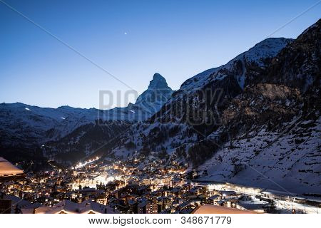 amazing view of Matterhorn peak from Zermatt
