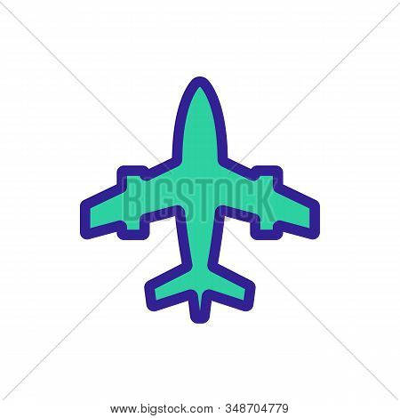 Passenger Plane Icon Vector. A Thin Line Sign. Isolated Contour Symbol Illustration