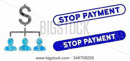 Collage Payment Relations And Rubber Stamp Seals With Stop Payment Text. Mosaic Vector Payment Relat