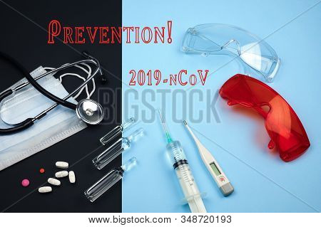 The New Coronavirus. Pandemic Threat. Prevention Of The Spread Of Coronavirus Using A Medical Mask, 