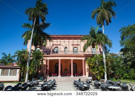 Havana, Cuba - January 21,2017: Renovated Colonial House Casa De La Amistad With Restaurant In Havan