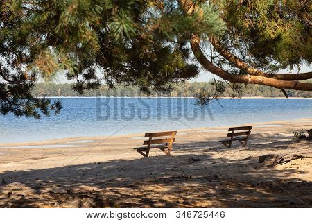 Bench On The Lakeshore.