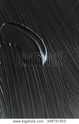 Cosmetics Abstract Texture Background, Black Acrylic Paint Brush Stroke, Textured Cream Product As M