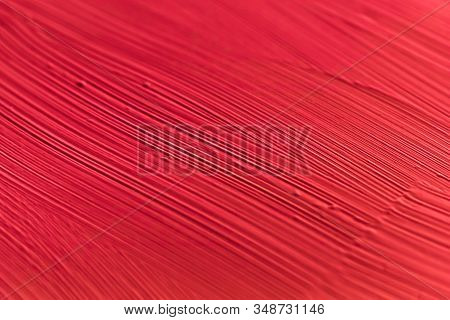Cosmetics Abstract Texture Background, Red Acrylic Paint Brush Stroke, Textured Cream Product As Mak