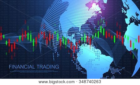Stock Market Or Forex Trading Business Graph Chart For Financial Investment Concept. Business Presen