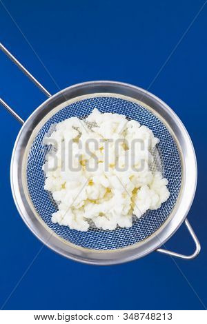 Kefir Grains Close Up, Selective Focus. Milk Kefir, Or Bulgaros, Is A Fermented Milk Drink Made With