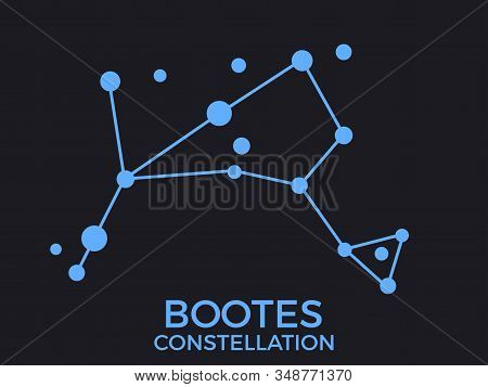 Bootes Constellation. Stars In The Night Sky. Cluster Of Stars And Galaxies. Constellation Of Blue O