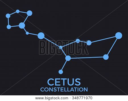 Cetus Constellation. Stars In The Night Sky. Cluster Of Stars And Galaxies. Constellation Of Blue On