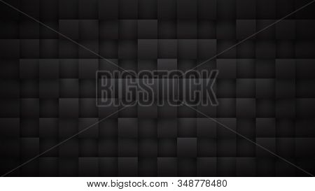 3d Tetragonal Blocks High Technology Dark Gray Abstract Background. Science Tech Squares Grid Struct