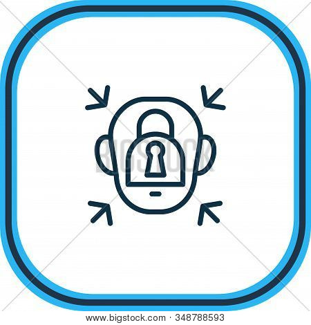 Illustration Of Emotionally Blocked Icon Line. Beautiful Emoji Element Also Can Be Used As Padlock I