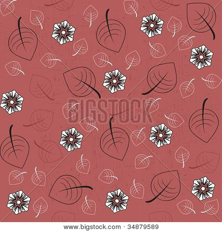 baggrund med blomster og blade