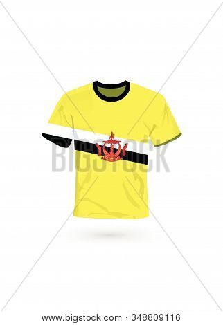 Sport Shirt In Colors Of Bahrein Flag. Vector Illustration For Sport, Championship And National Team