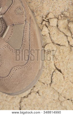 Brand New Suede And Nylon Beige Tan Camo Military Tactical Desert Combat Boot, Arid Dried Soil And S