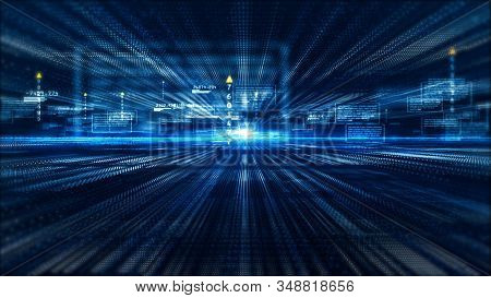 Hi-tech Digital Display Holographic Information Abstract Background