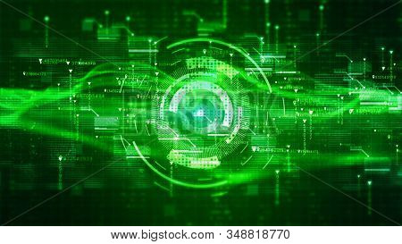 Hi-tech Hud Digital Display Holographic Background. Motion Graphics Technology Concept