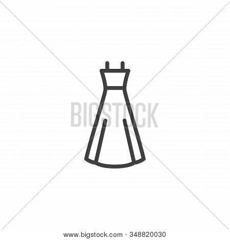 Ball Gown Dress Line Icon. Linear Style Sign For Mobile Concept And Web Design. Womens Evening Dress