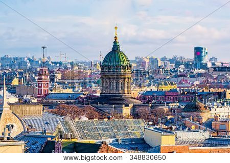 Panoramic View From The Roof Of St. Isaac's Cathedral. Saint Petersburg. Russia.