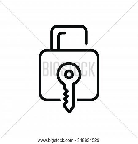 Black Line Icon For Keylock Protection Security Lock Login