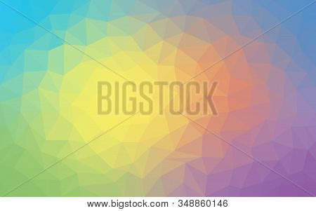 Multicolor Rainbow Low Poly Background. Abstract Random Vector Background From Triangles. Polygonal 