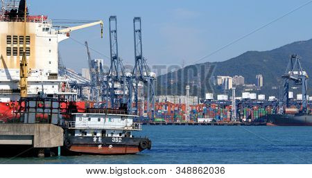 Kwai Tsing, Hong Kong 29 November 2019:  Kwai Tsing Container Terminals