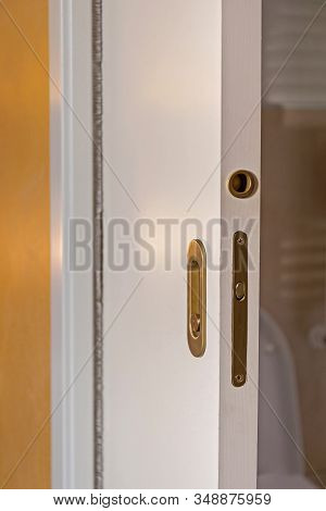 White Panel Sliding Door Hidden In The Wall