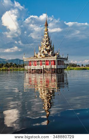 Padogas Of Buddhist Monastery, Inle Lake, Shan State Of Myanmar Former Burma In Asia