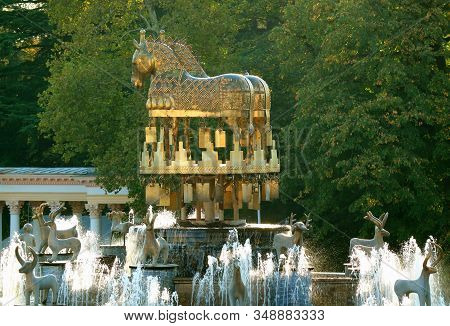 Colchis Fountain, Famous Landmark Of Kutaisi, Depicting 30 Enlarged Copies Of Ancient Small Statues 