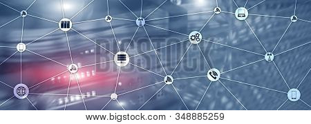Website Banner Mixed Media. Iot - Internet Of Things Concepts. Ict - Information And Telecommunicati