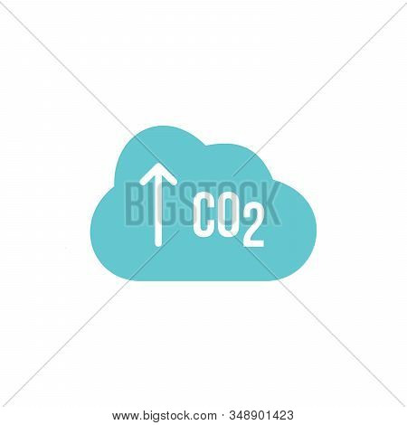 Co2 Icon. Cloud Carbon Dioxide Emissions Arrows Up Illustration. Pollution Of Air And The Environmen