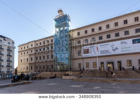 Madrid, Spain - January 22, 2018: Reina Sofia National Art Center Museum (museo Nacional Centro De A